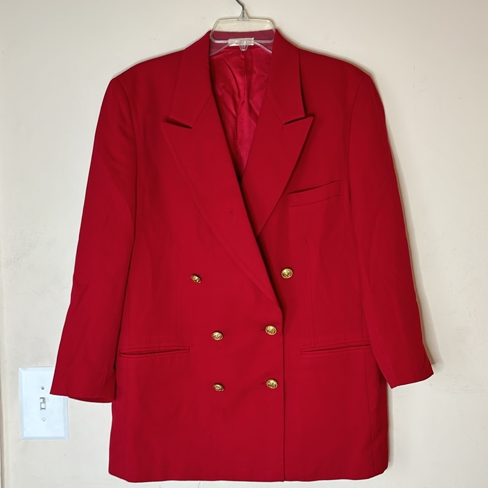 Mark Shale Vintage 70’s‎ 100% Camel Hair Red Lined Blazer Jacket
 Size 14